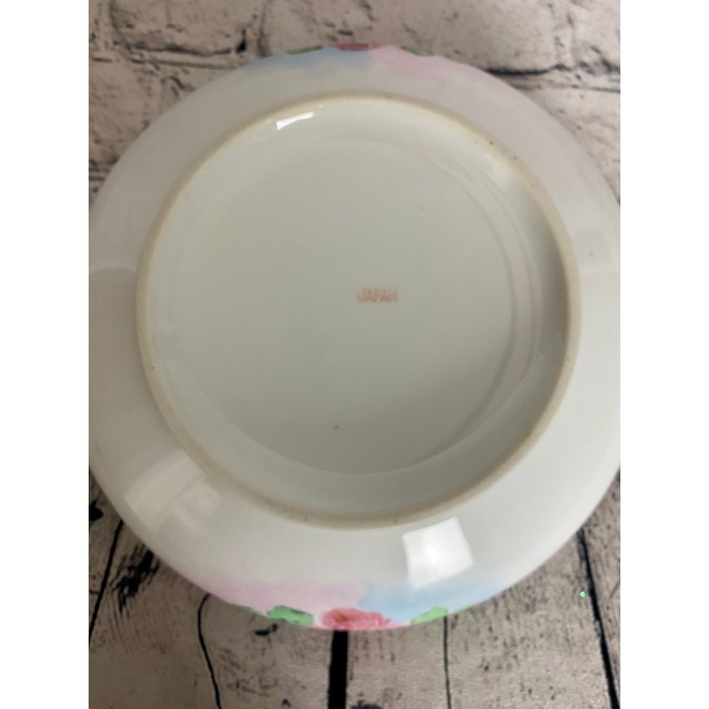 Vintage Limoge Style Covered Serving Bowl Pink Roses Gold Trim Japan - Picture 2 of 14